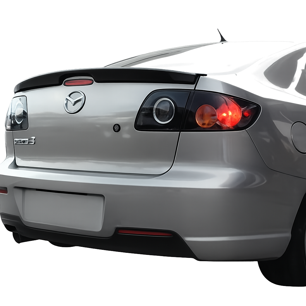 Mazda 3 Sedan Rear Boot Spoiler Gloss Black (2006-2013) - Dubhaus Australia