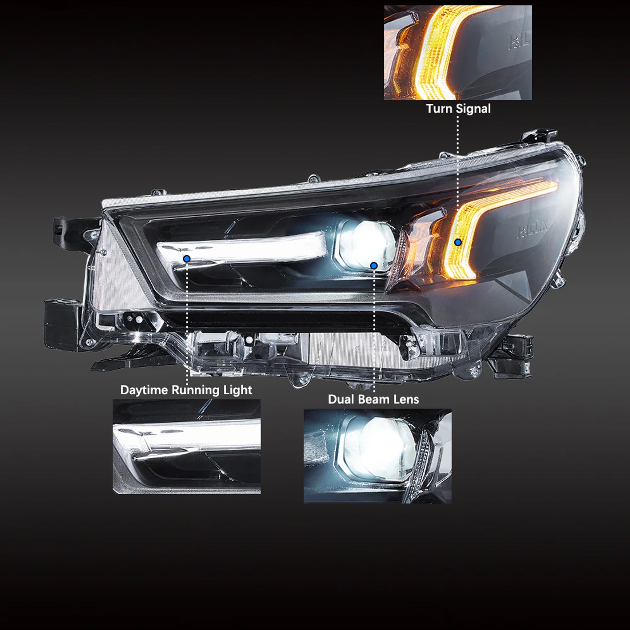 2021-2024 TOYOTA HILUX LED HEADLIGHTS - iilumo