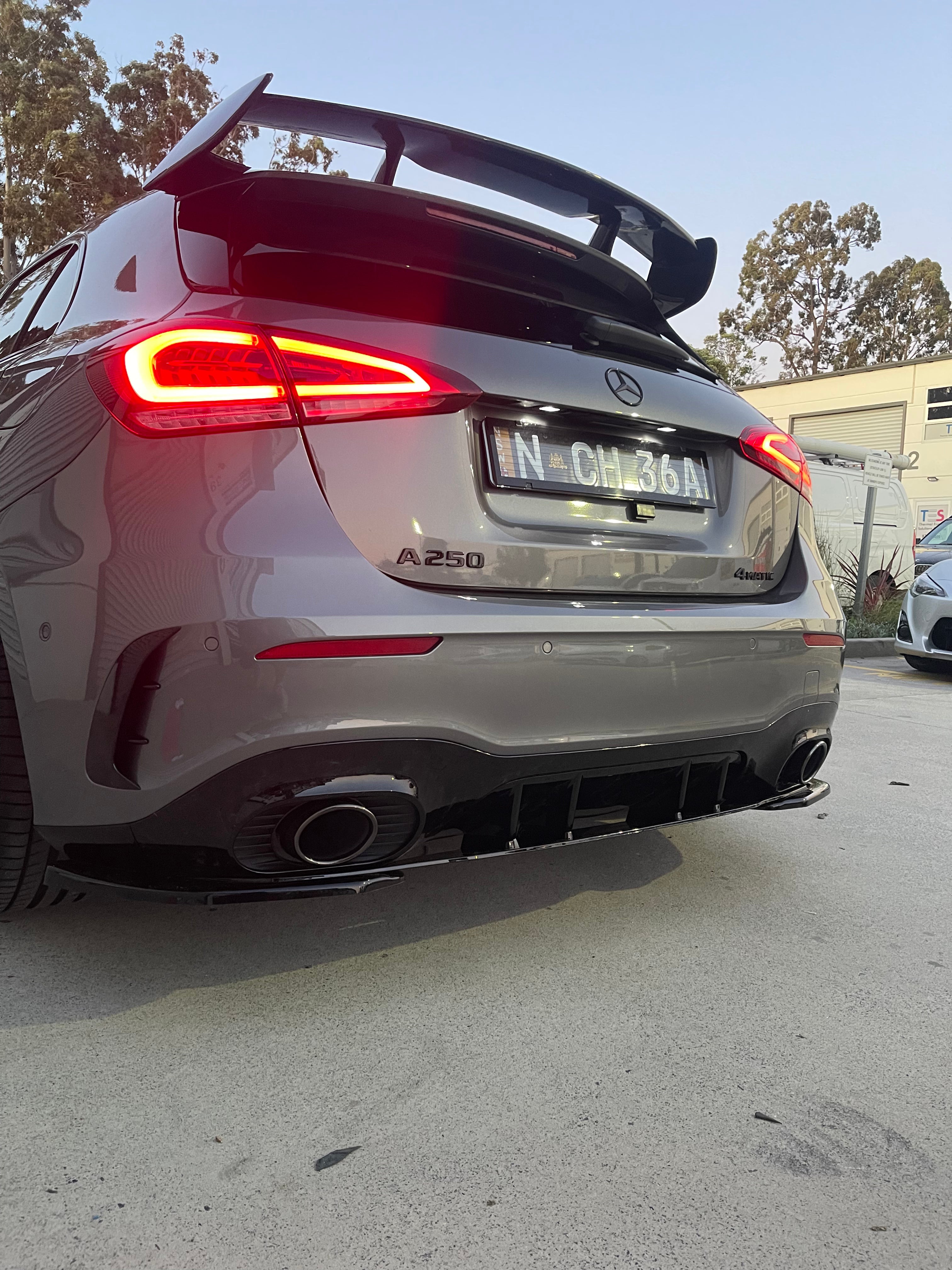 A35 AMG Style Rear Diffuser to suit Mercedes Benz W177 (With Exhaust Tips)