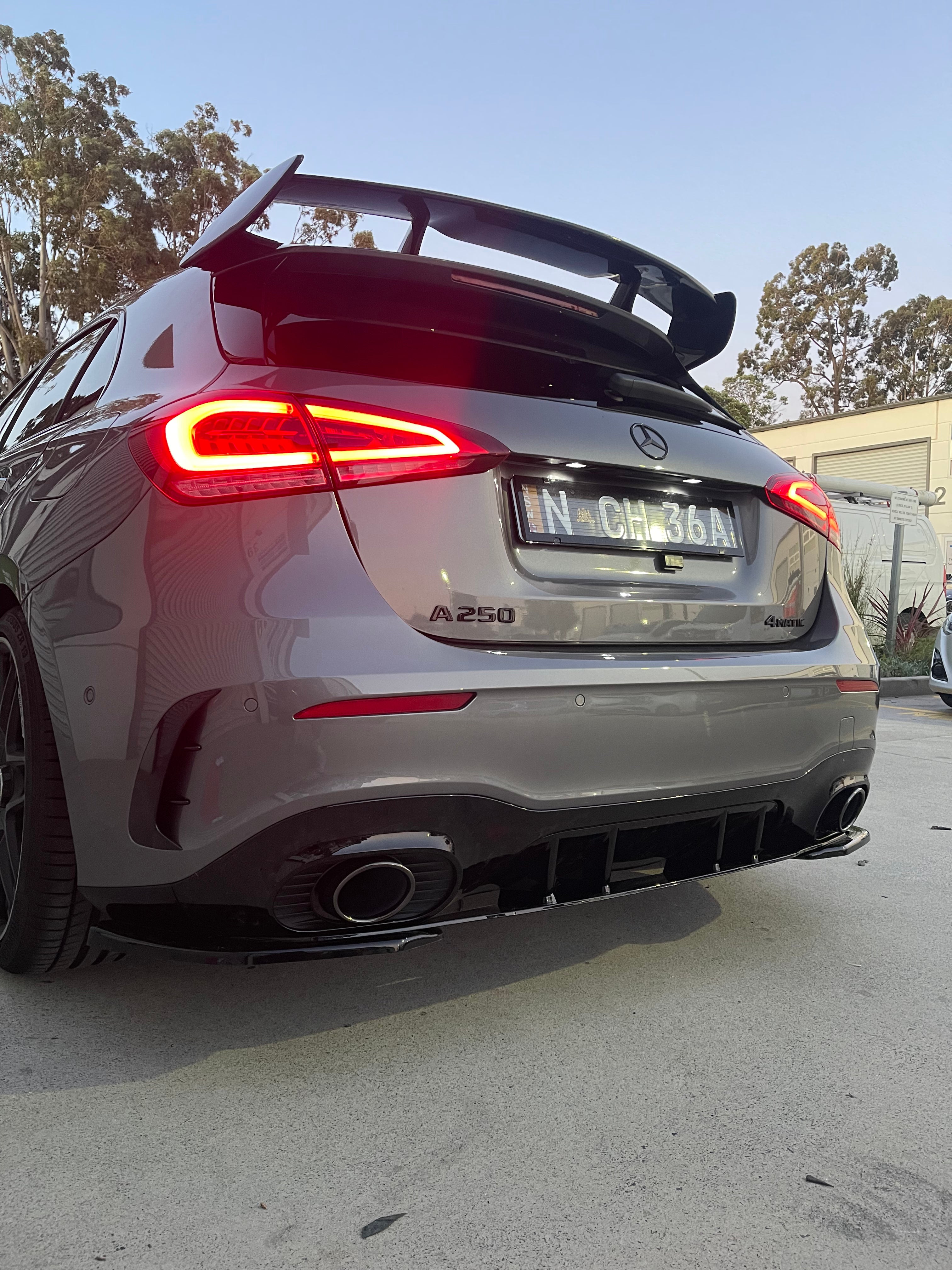 A35 AMG Style Rear Diffuser to suit Mercedes Benz W177 (With Exhaust Tips)