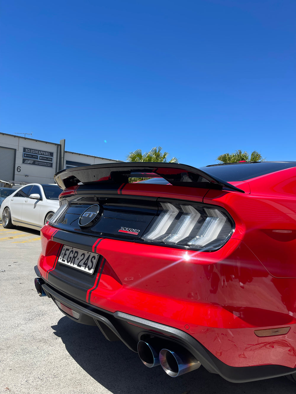 GT500 Style Rear Spoiler for Ford Mustang 2015–2020 (Gloss Black)