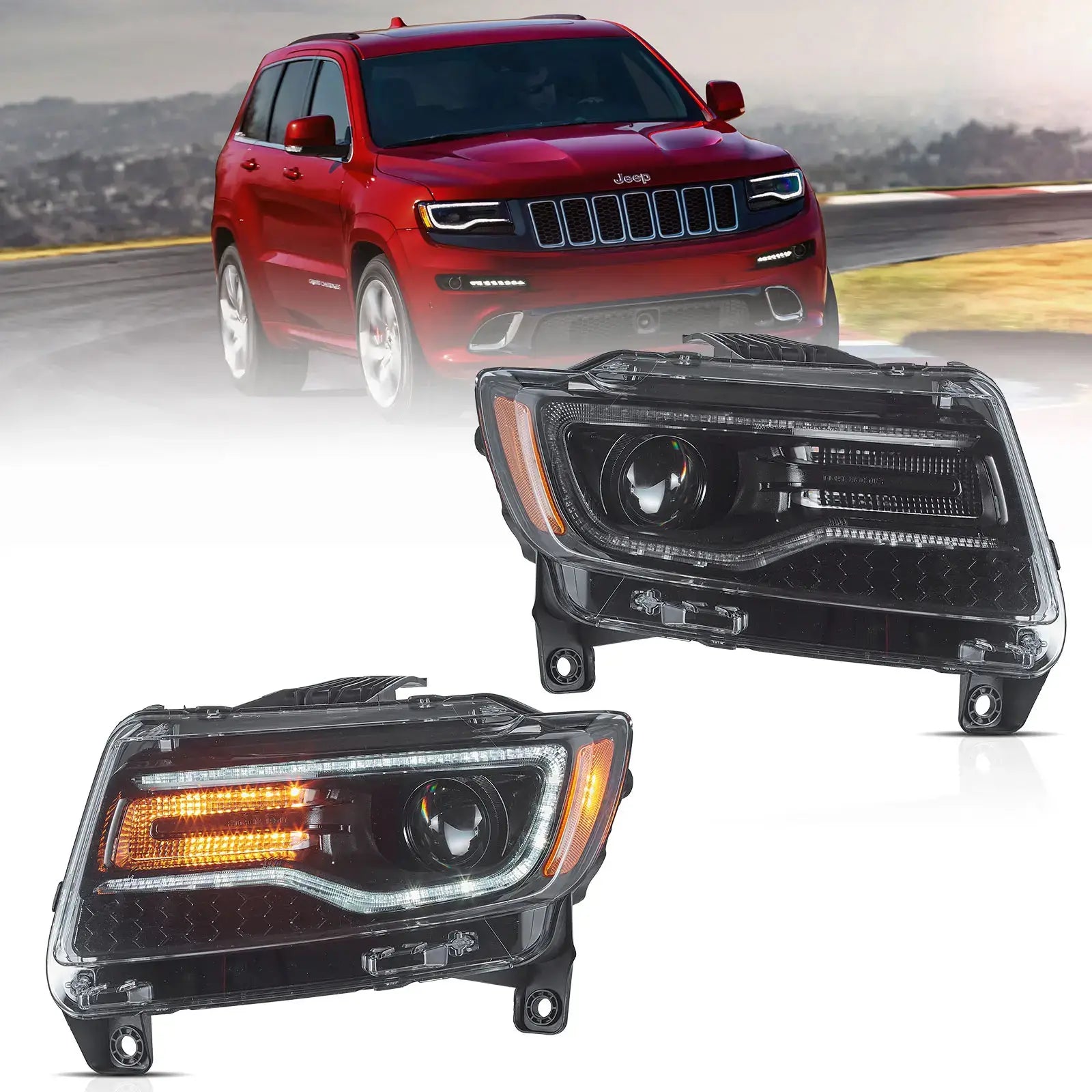 2011-2013 JEEP GRAND CHEROKEE (WK2) SEQUENTIAL LED HEADLIGHTS - iilumo