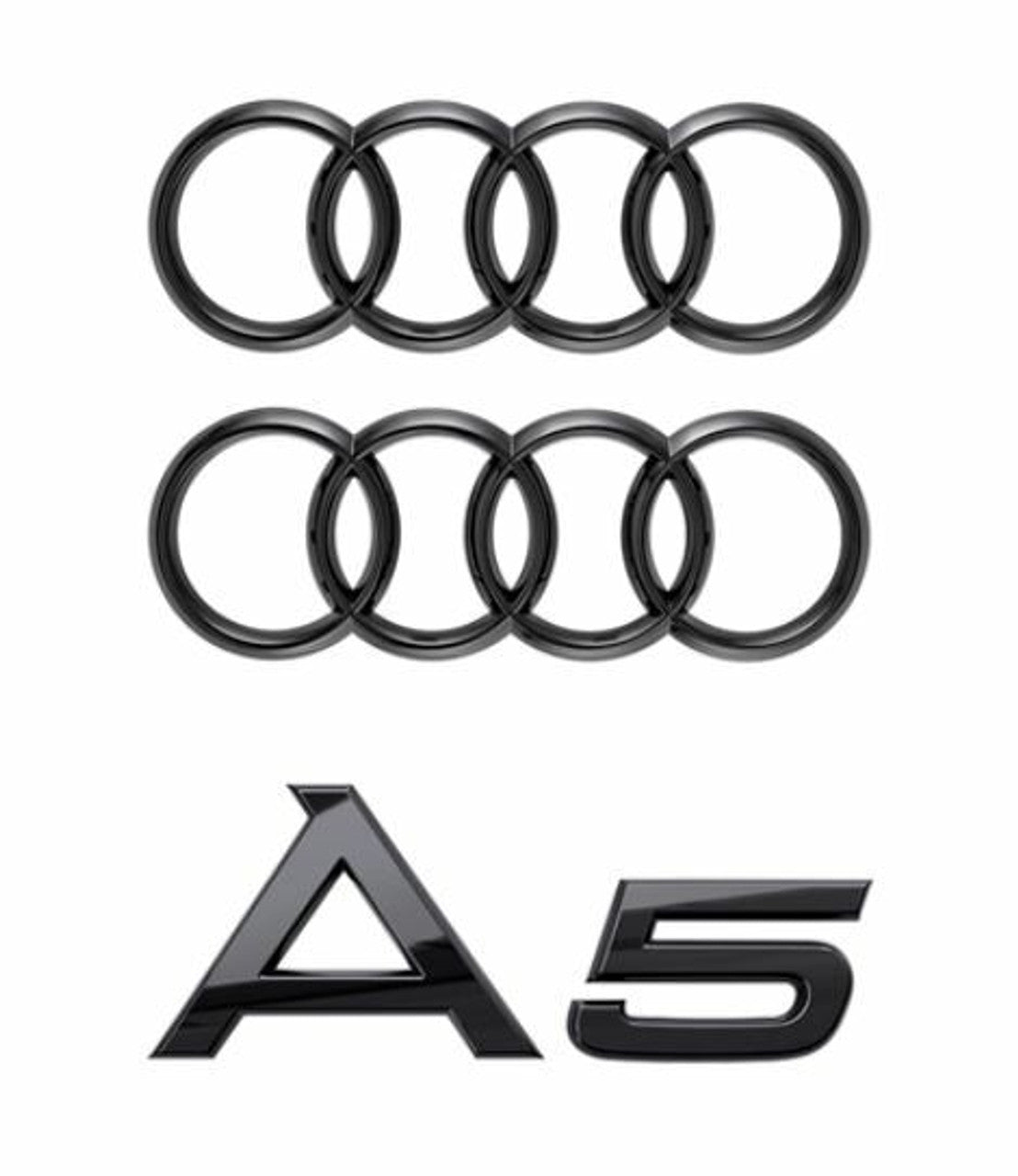 Audi A5 Badge Set (1x Rear Badge, 2x Audi Rings)