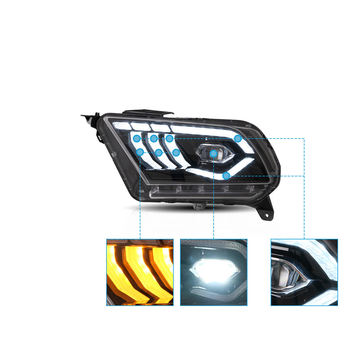 LED Headlights for Ford Mustang 2010–2014