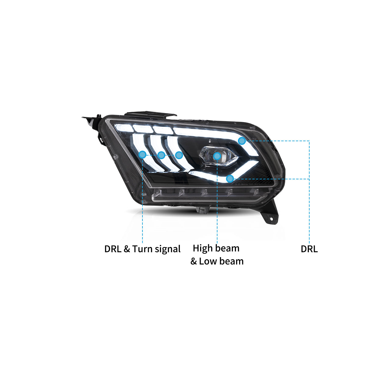 LED Headlights for Ford Mustang 2010–2014