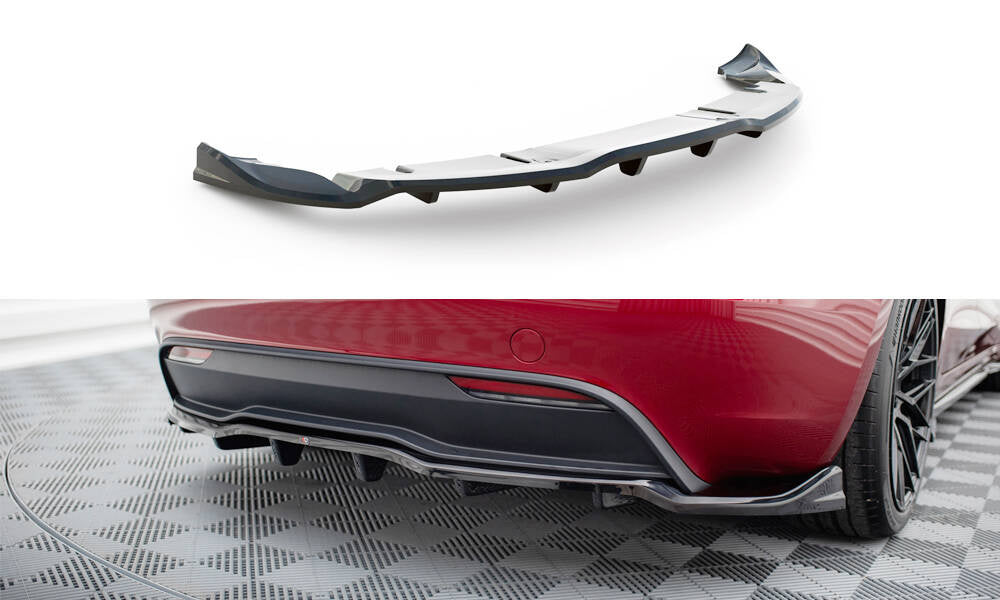 Maxton Design Rear Splitter (with vertical bars) V.2 Tesla Model 3 Project Highland (Facelift)