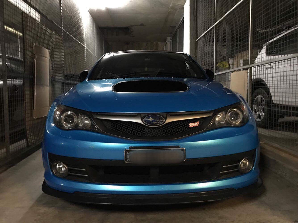 CS2-Style Carbon Fiber Look Front Bumper Lip Kit For 2008-2010 Subaru WRX STI
