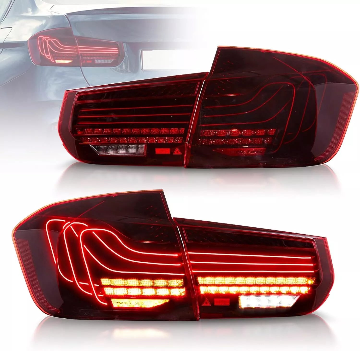 RED Laser Style Tail Lights Fit 2012-18 BMW 3 Series F30 F35 F80