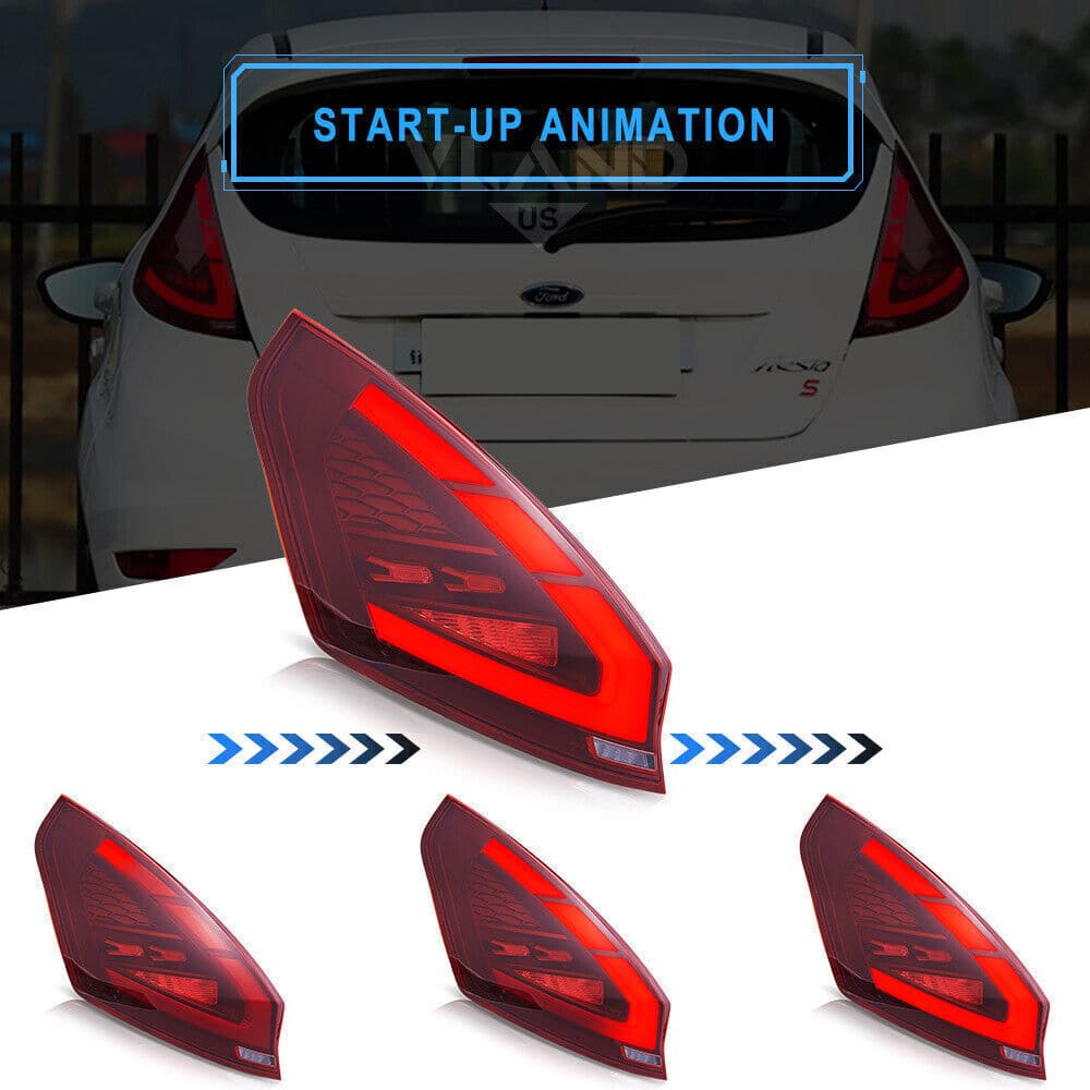 2009-2017 FORD FIESTA HATCHBACK WS WT WZ LED SEQUENTIAL TAIL LIGHTS - iilumo