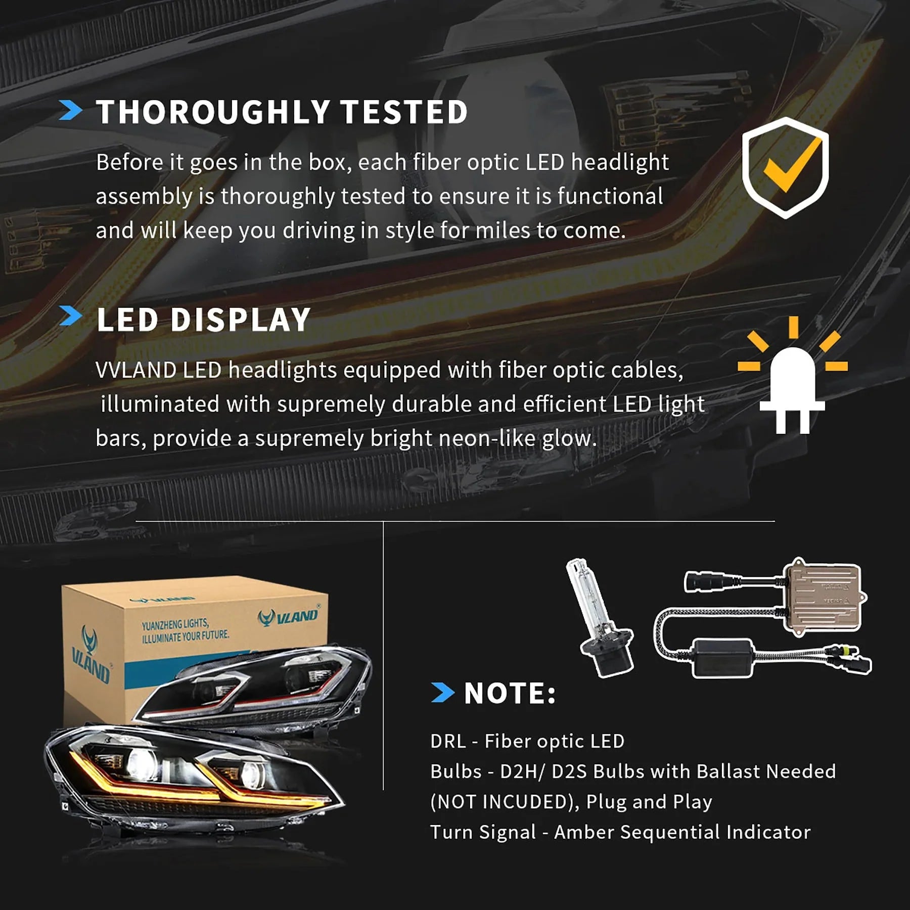 Headlights for Golf MK7.5 Halogen Models 2018–2021