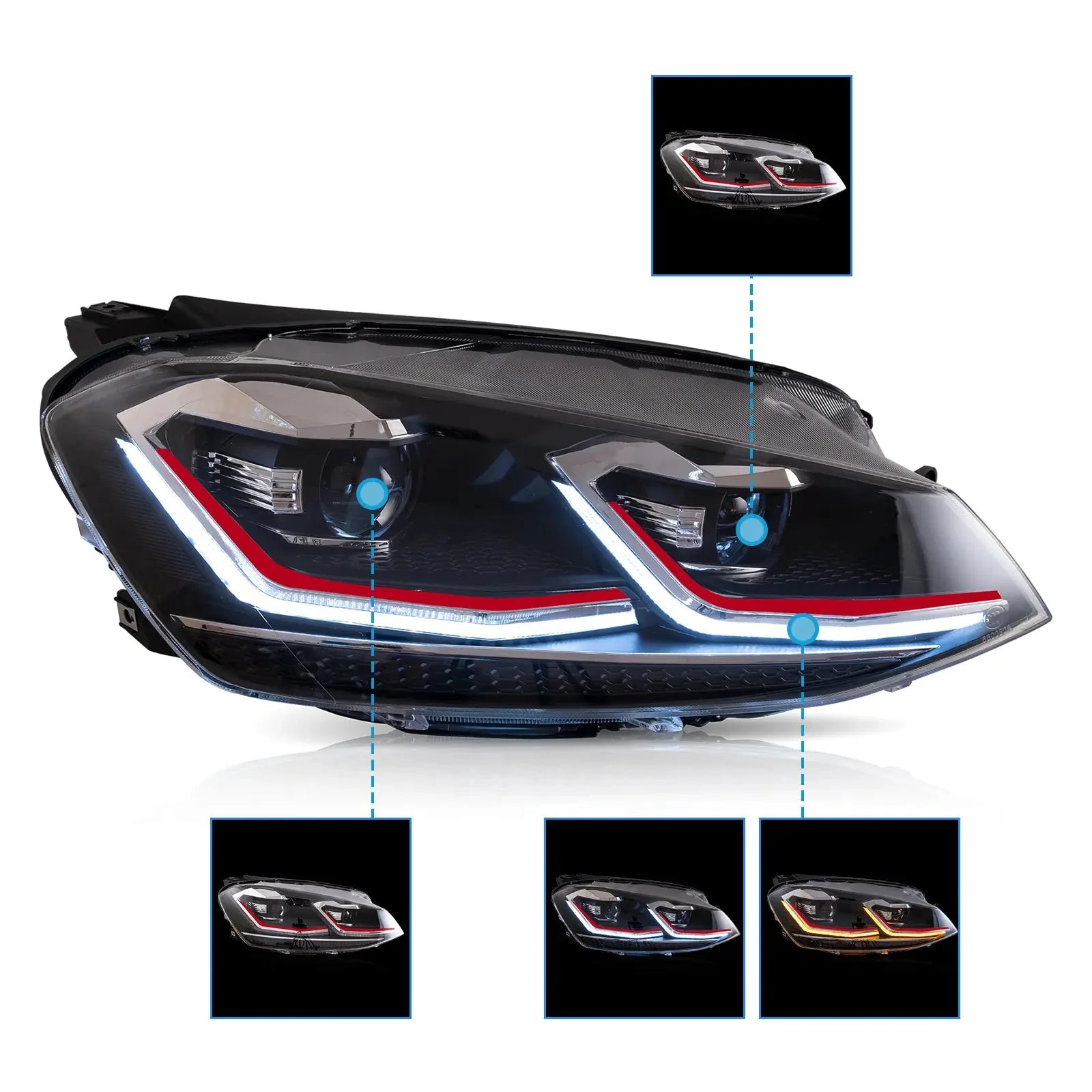 Headlights for Golf MK7.5 Halogen Models 2018–2021