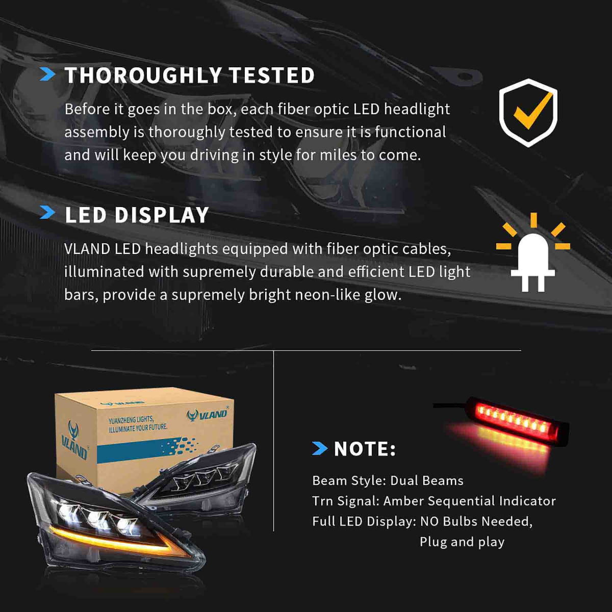 LED Headlights for Lexus IS250 350 ISF 2006–2013