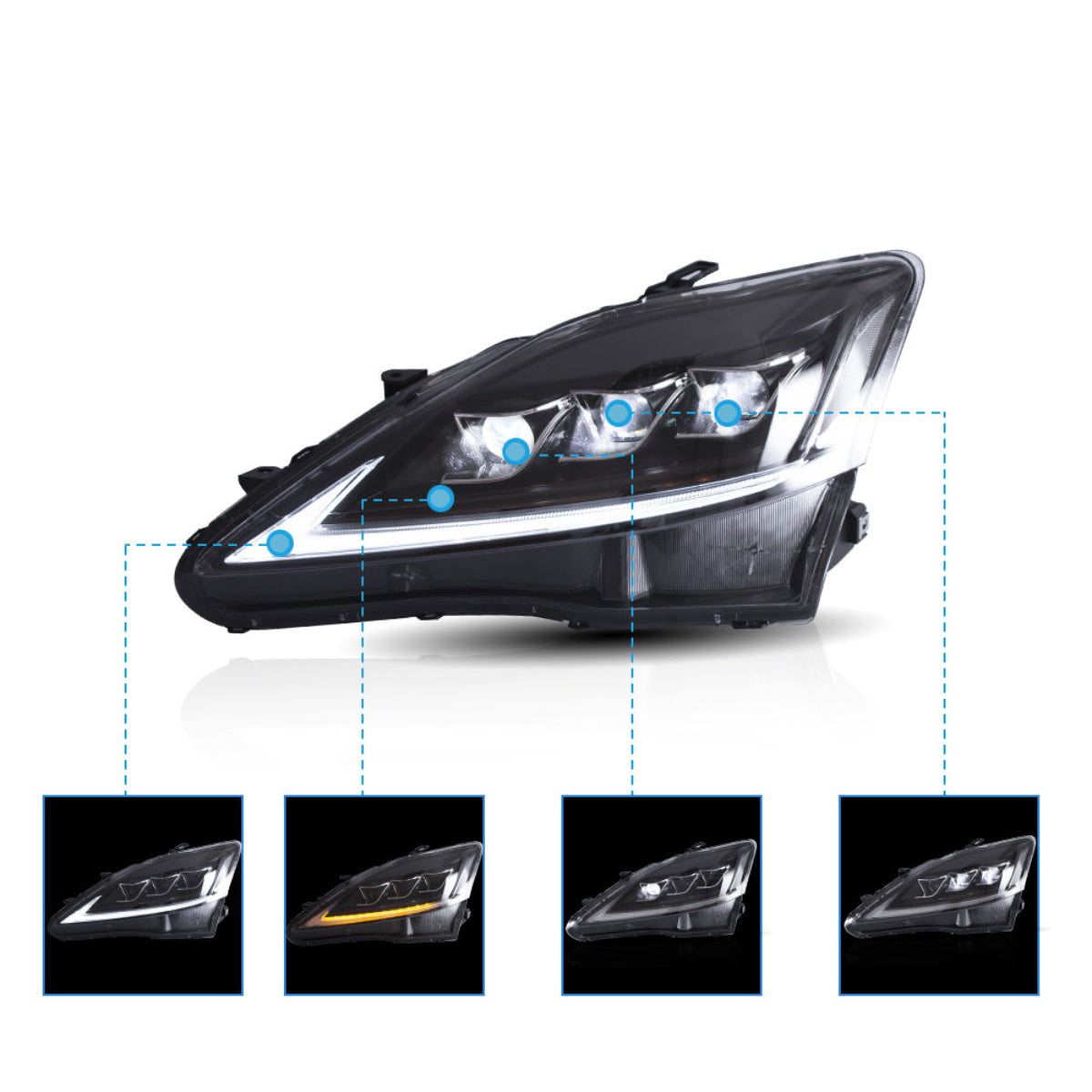 LED Headlights for Lexus IS250 350 ISF 2006–2013