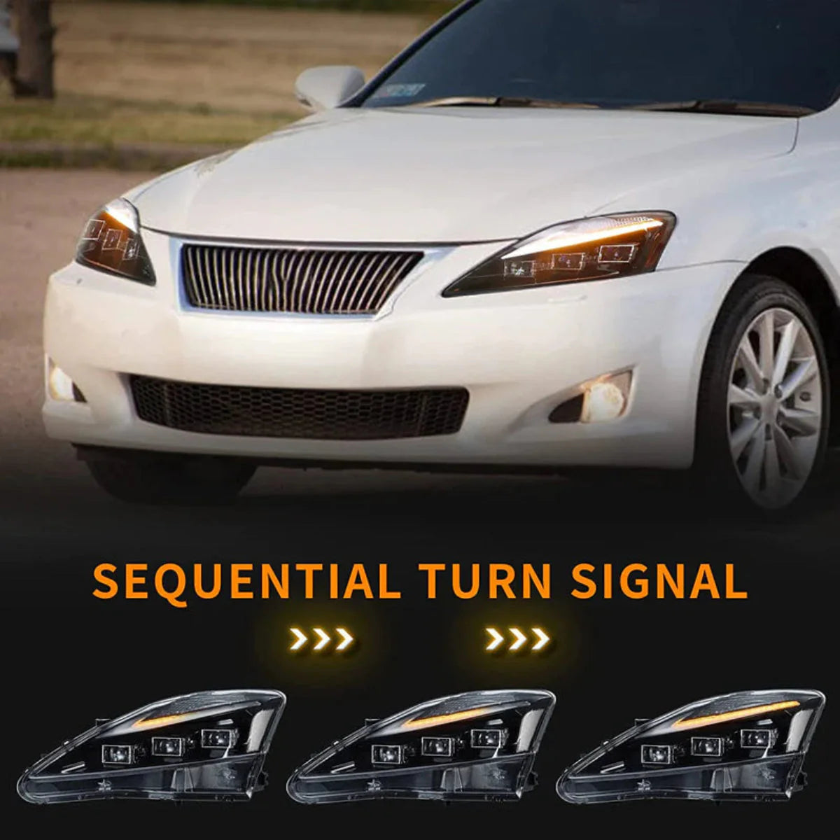 Full LED Headlights for Lexus IS250, IS350, ISF 2006–2013