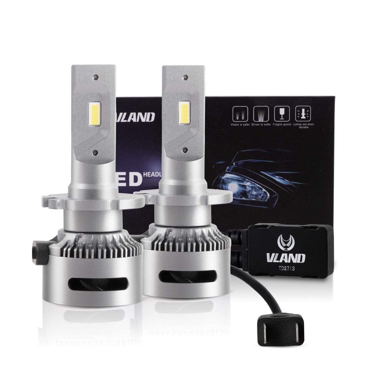 2PCs D2S/H7/9005 LED Bulbs 35W 6000K Super Bright