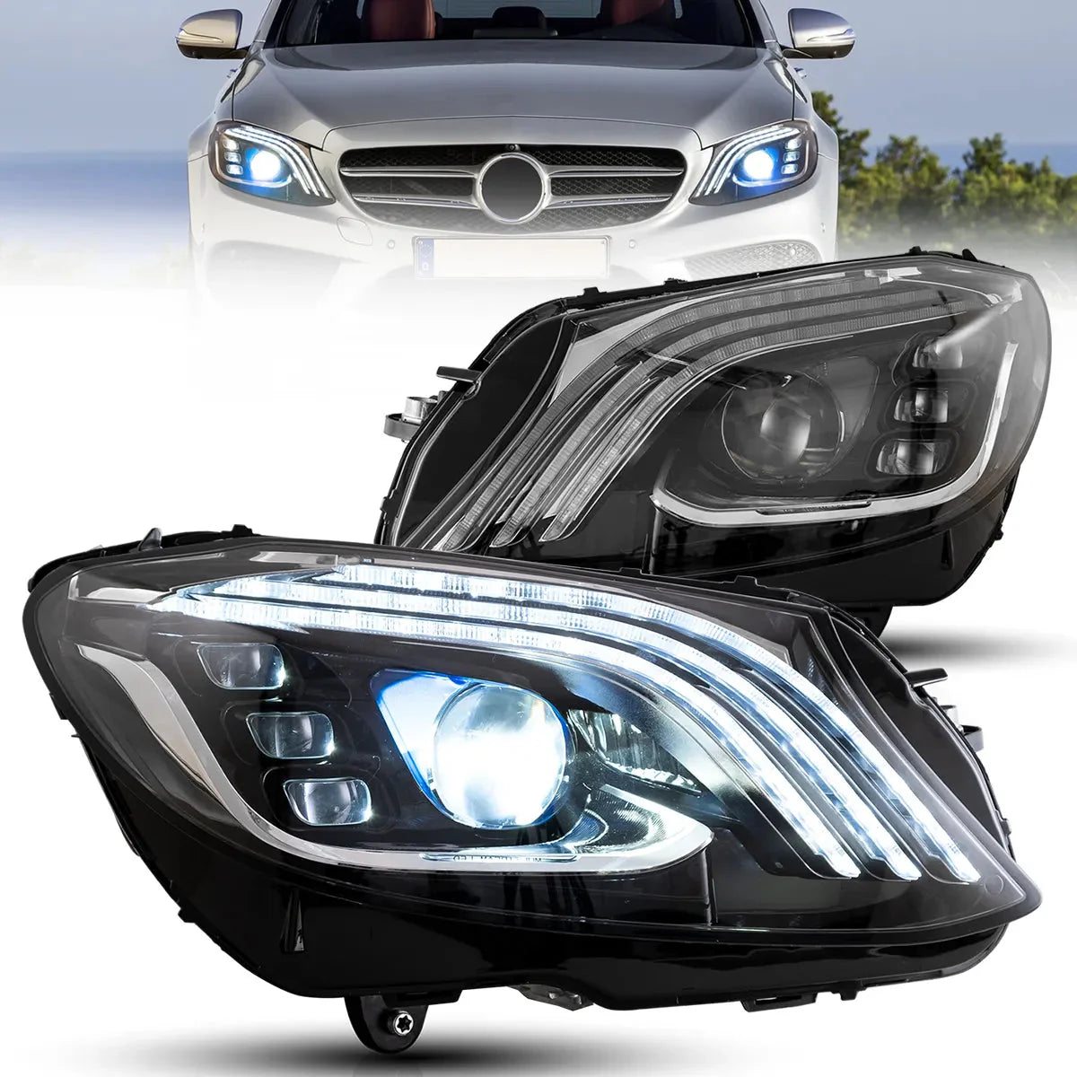 LED Headlights for Mercedes Benz C-Class 4th Gen. W205 2015–2020