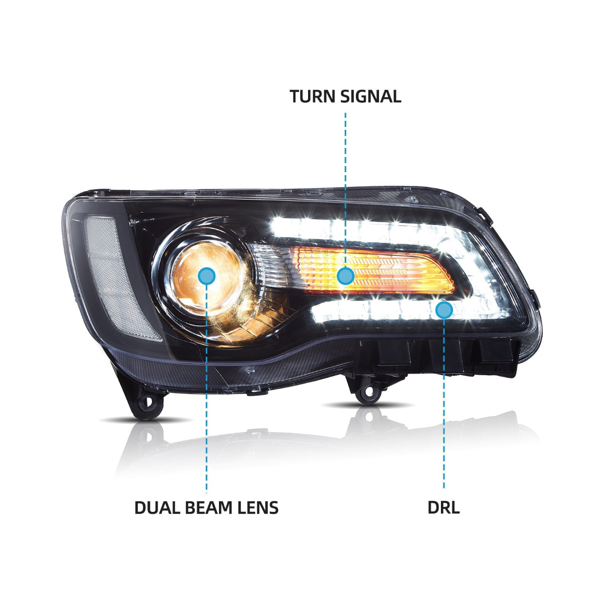 LED Projector Headlights for Chrysler 300 2011–2023
