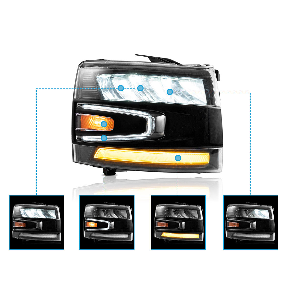 LED Headlights 2007–2013 Chevrolet Silverado 1500 2500HD 3500HD