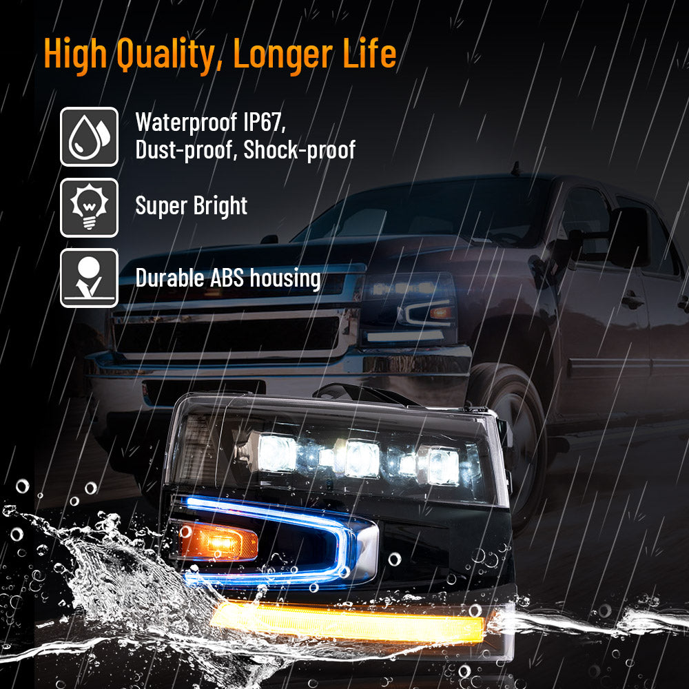 LED Headlights for Chevrolet Silverado 1500 2500HD 3500HD 2007–2013