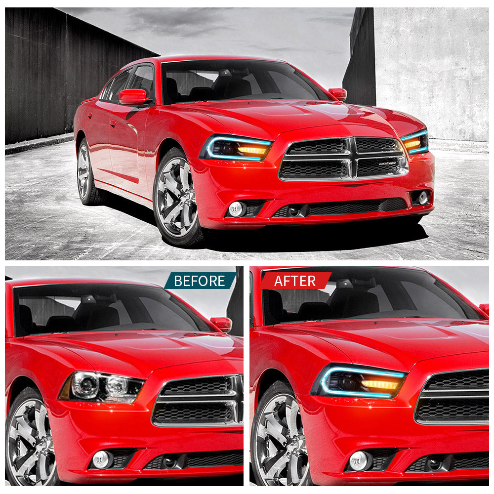 LED Headlights for Dodge Charger 2011–2014 RGB Style