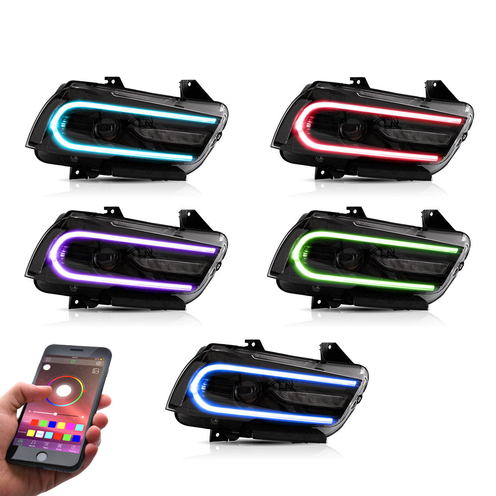 LED Headlights for Dodge Charger 2011–2014 RGB Style