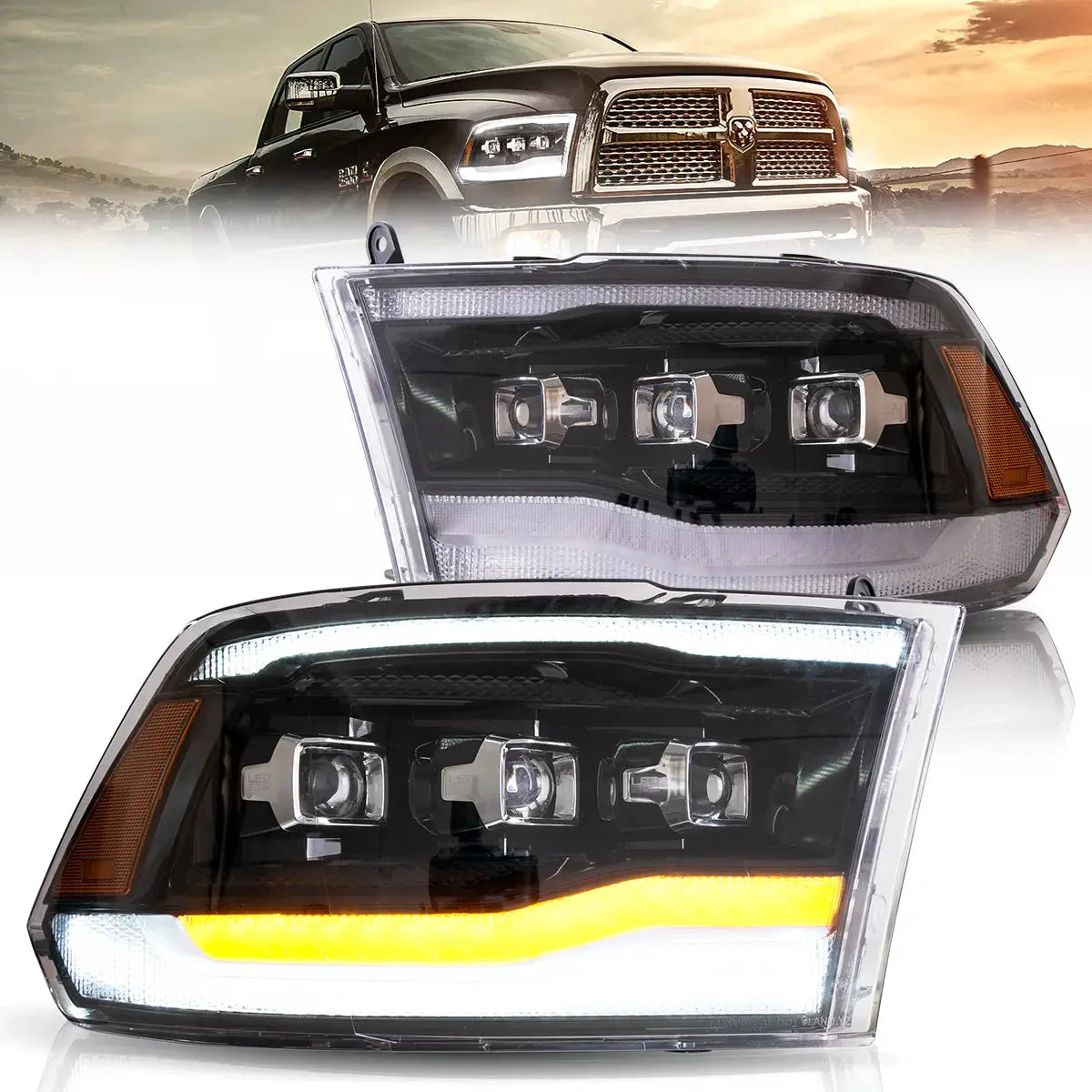 LED Headlights for Dodge RAM 1500 2500 3500 2009–2018