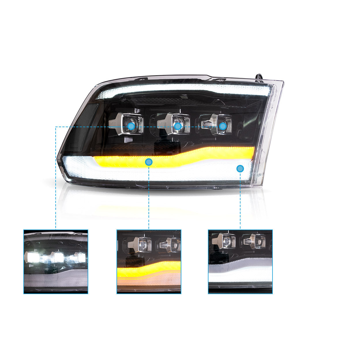 LED Headlights for Dodge RAM 1500 2500 3500 2009–2018