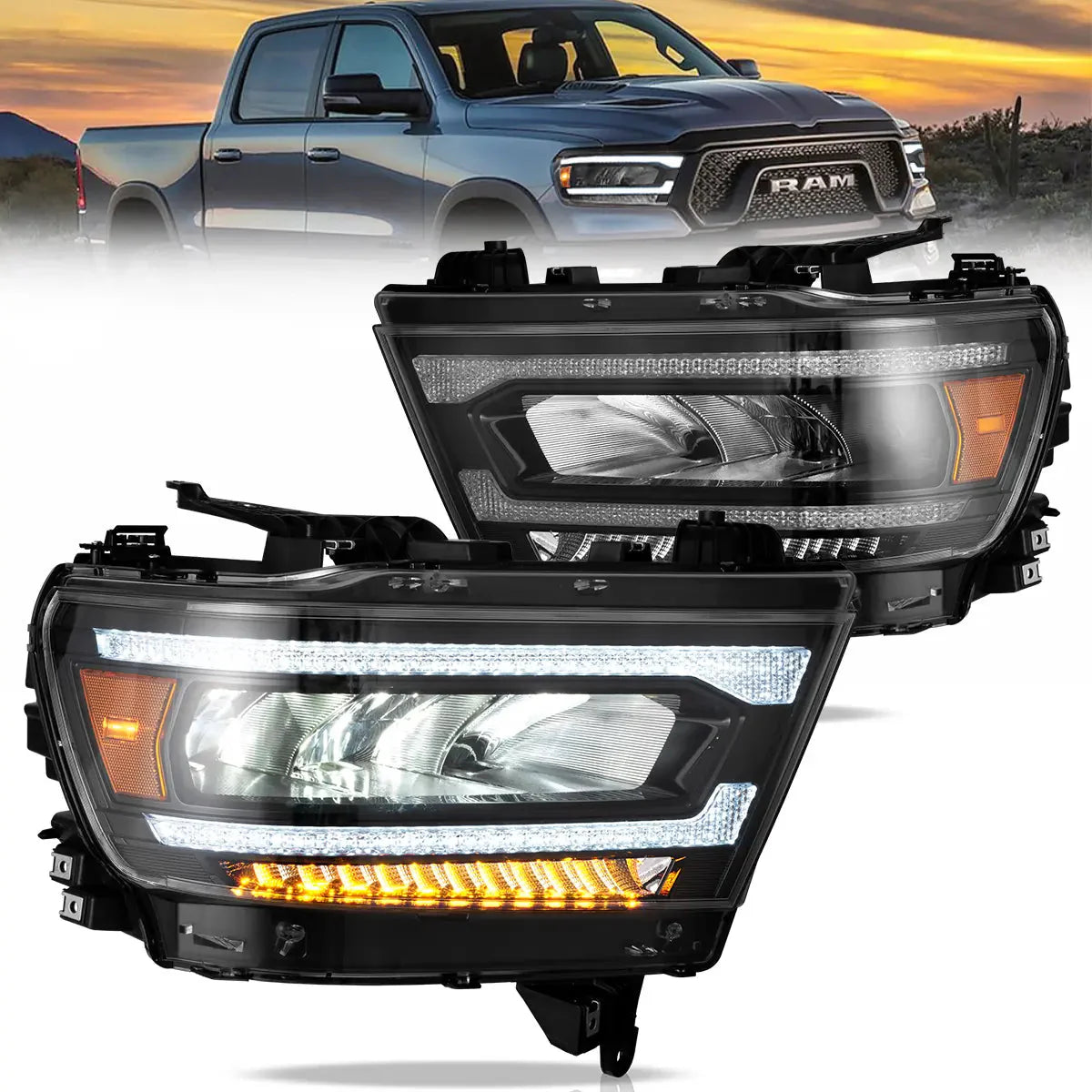 LED Headlights for Dodge RAM 1500 2019–2024
