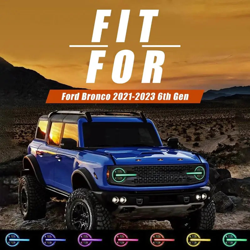 RGB LED Projector Headlights for Ford Bronco 2021–2024
