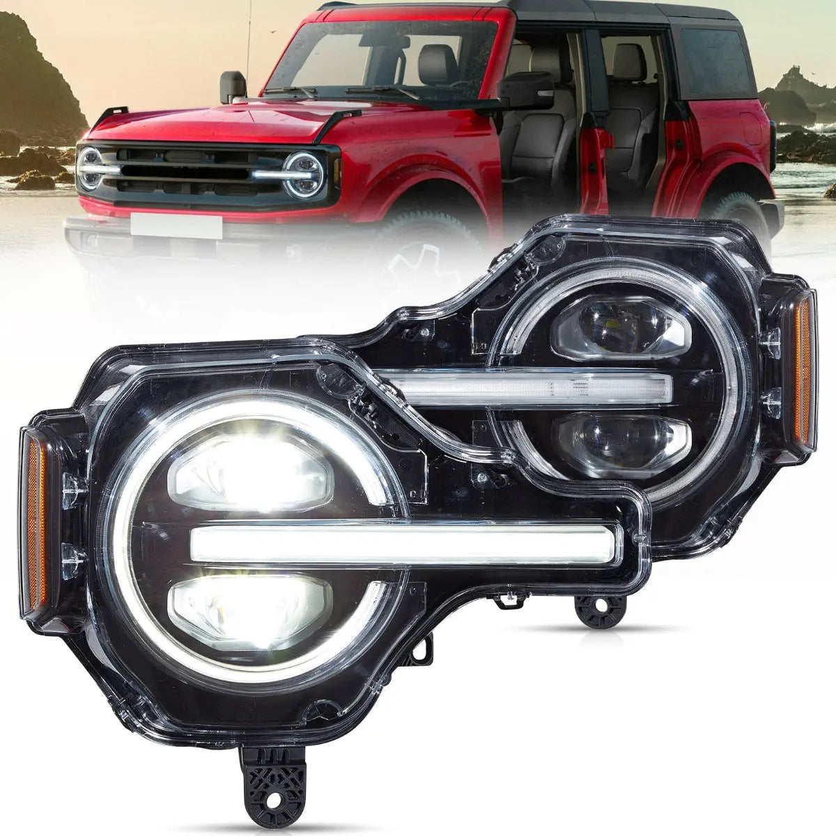 RGB LED Projector Headlights for Ford Bronco 2021–2024