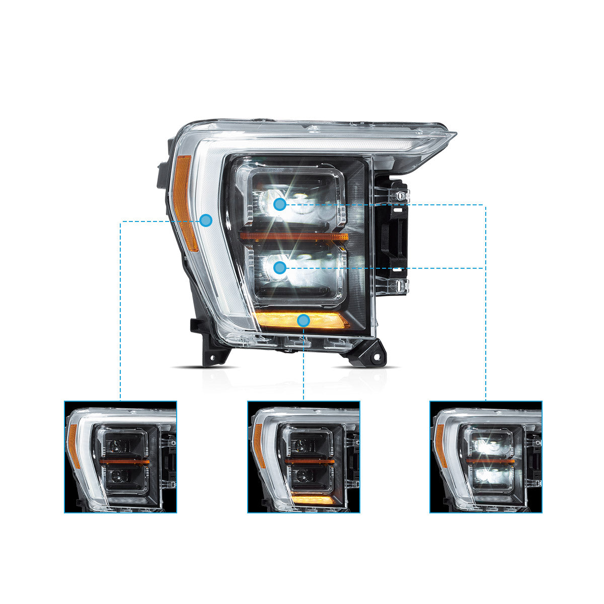 LED Matrix Headlights for Ford F150 2021–2024