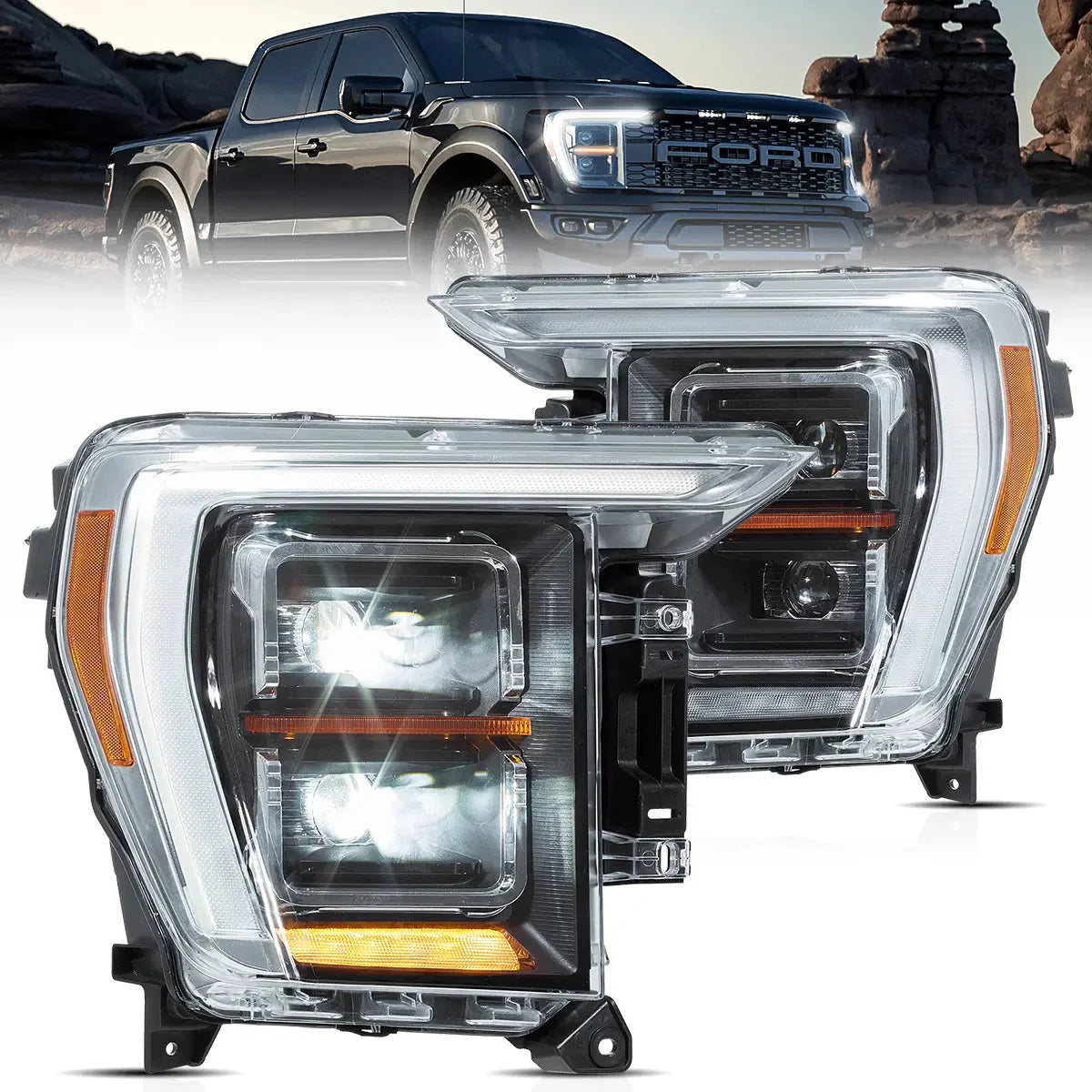 LED Matrix Headlights for Ford F150 2021–2024