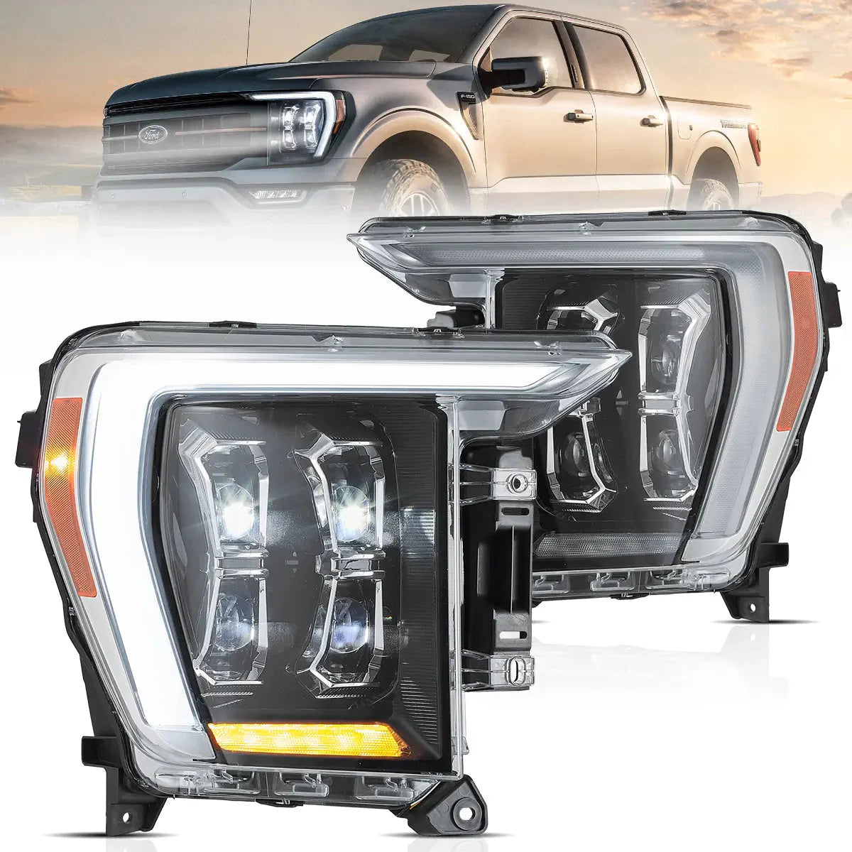 Full LED Matrix Headlights for Ford F150 2021–2024