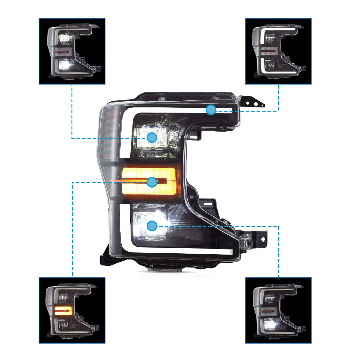 LED Headlights for Ford F250 F350 F450 F550 Super Duty 2020–2022