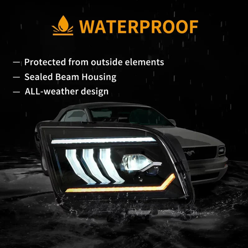 LED Headlights for Ford Mustang 5th Gen 2005–2009