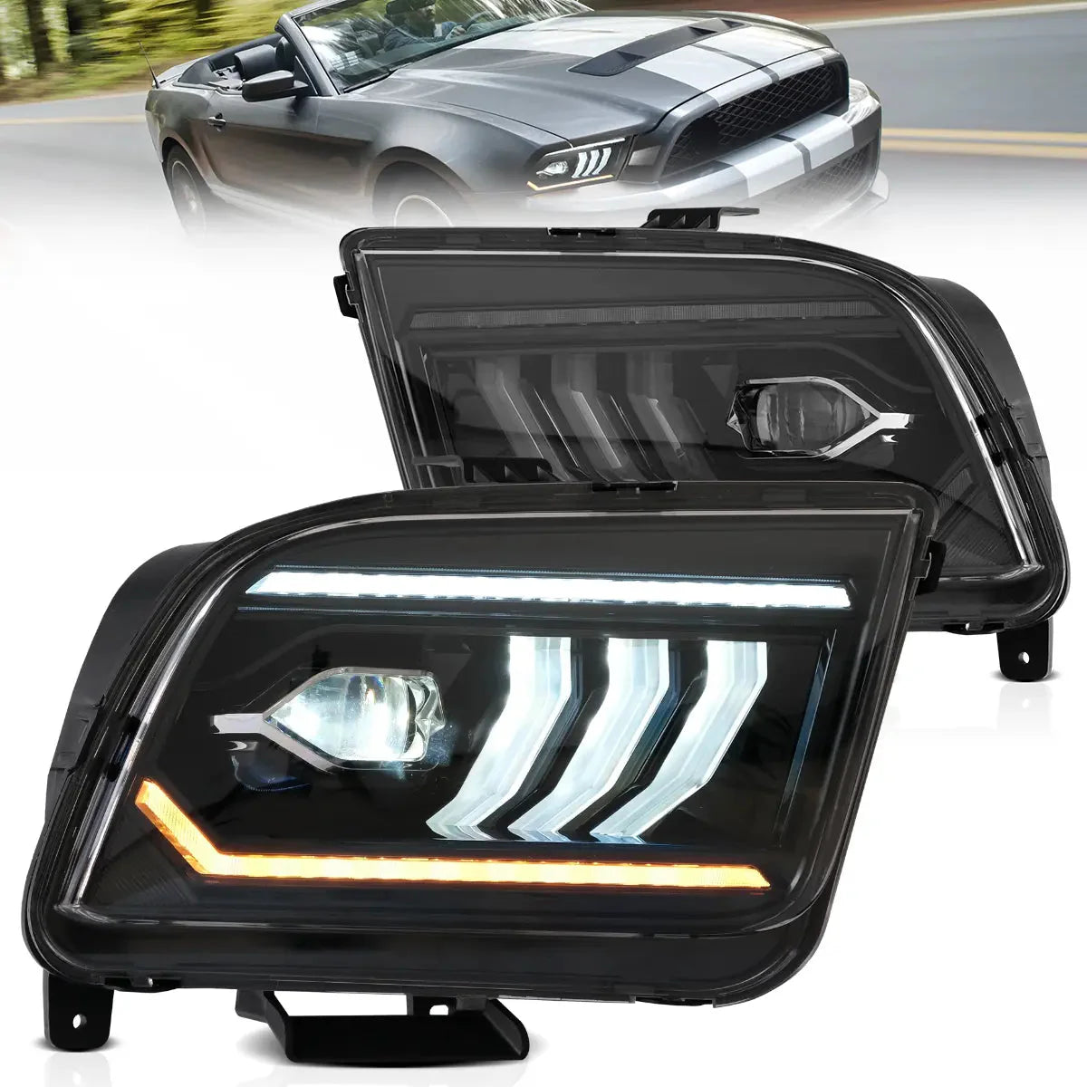 LED Headlights for Ford Mustang 5th Gen 2005–2009