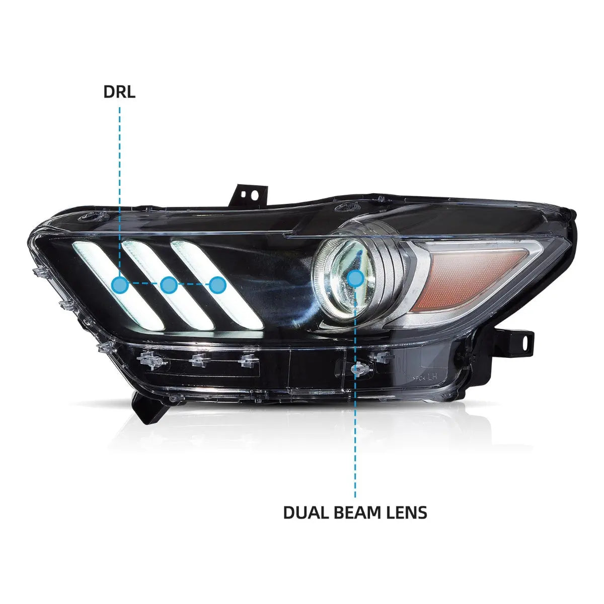 Headlights for 2015 2016 2017 Ford Mustang (S550)