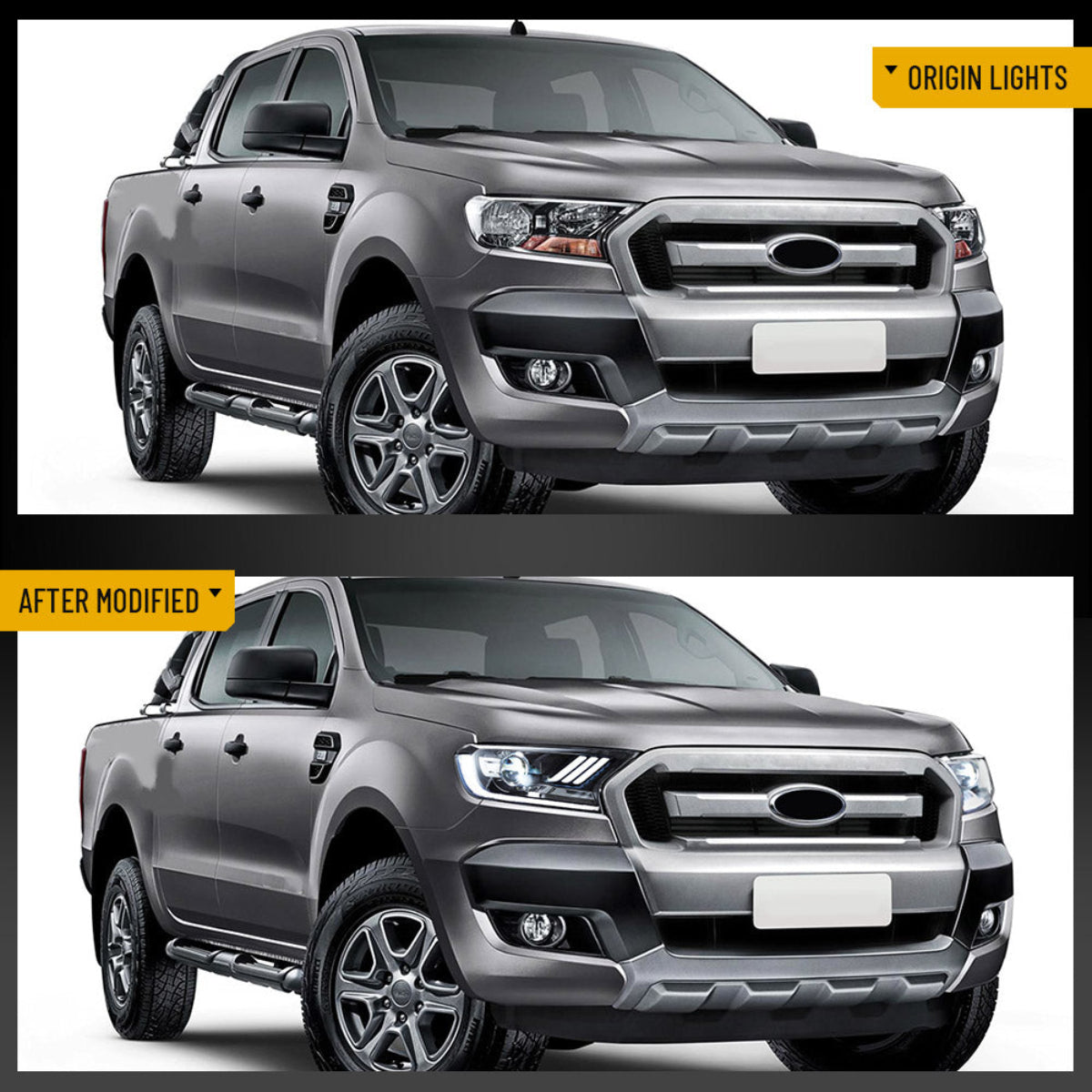 Mustang-Style Headlights for Ford Ranger PX2 PX3 2016–2022