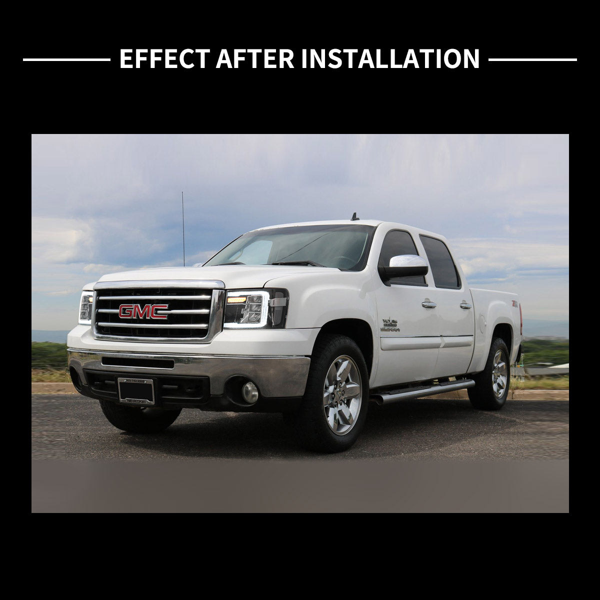 LED Reflection Bowl Headlights for GMC Sierra 1500 2500HD 3500HD 2007–2013