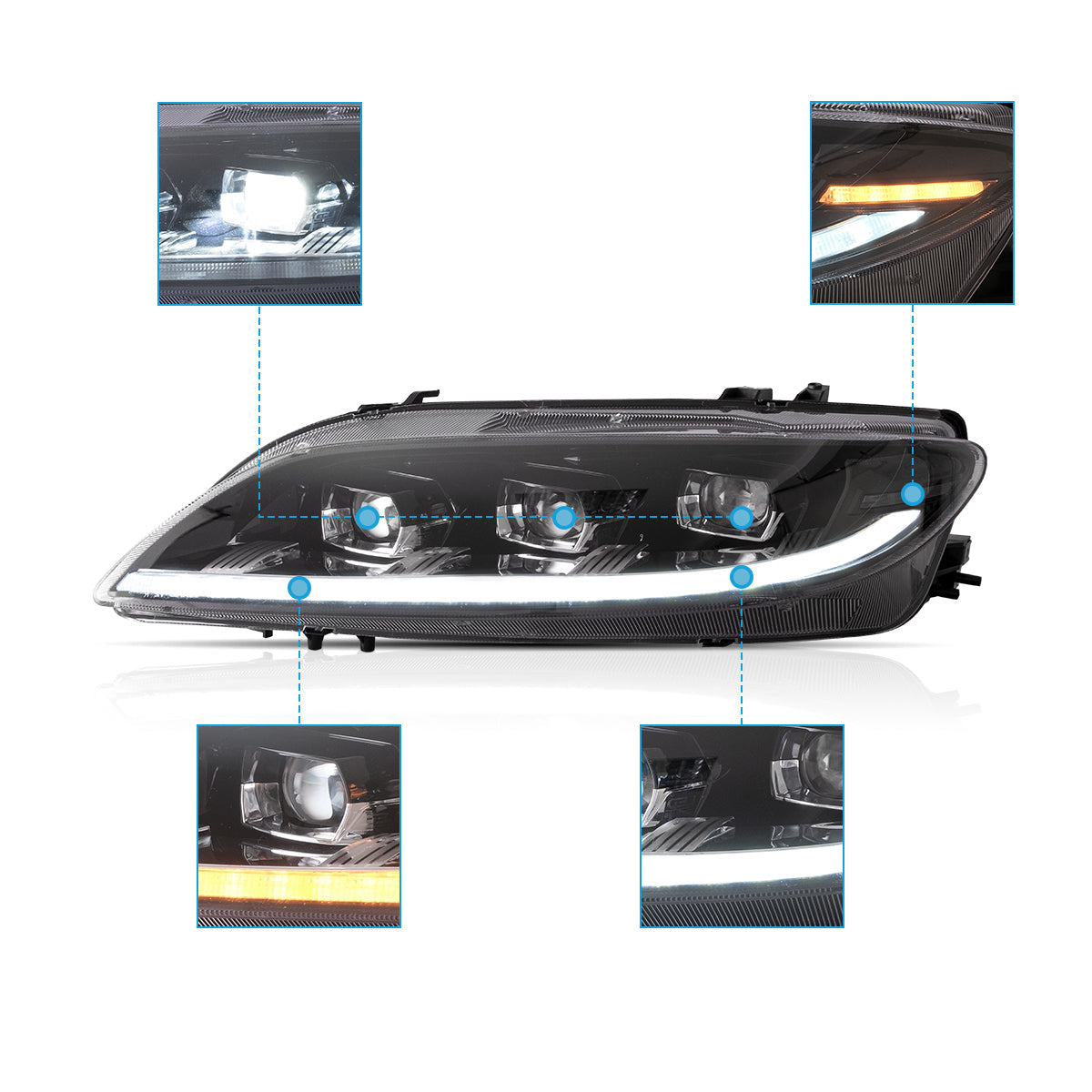 Full LED Headlights for Mazda 6 2002–2008