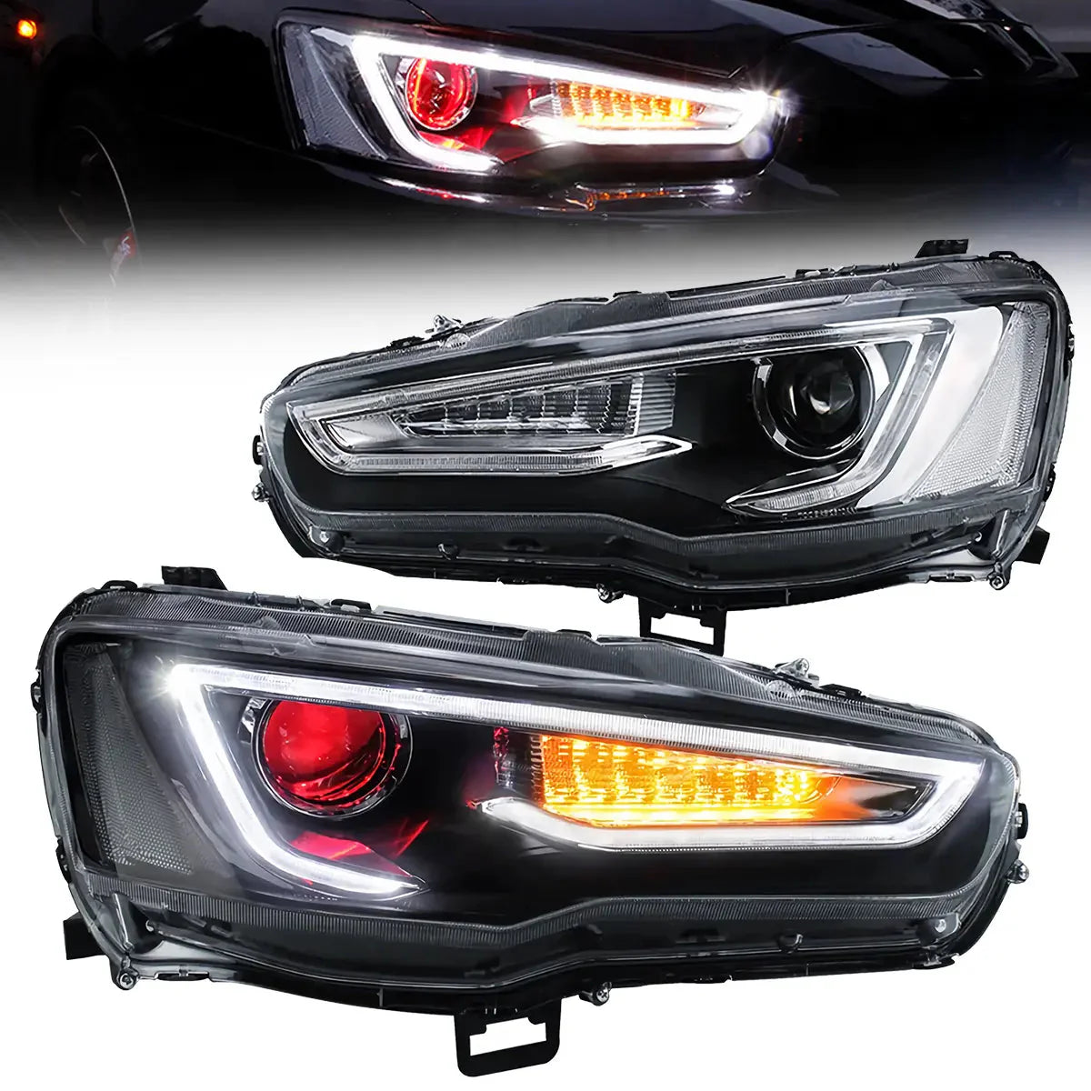 LED Headlights Audi Style for Mitsubishi Lancer & EVO X 2008–2017