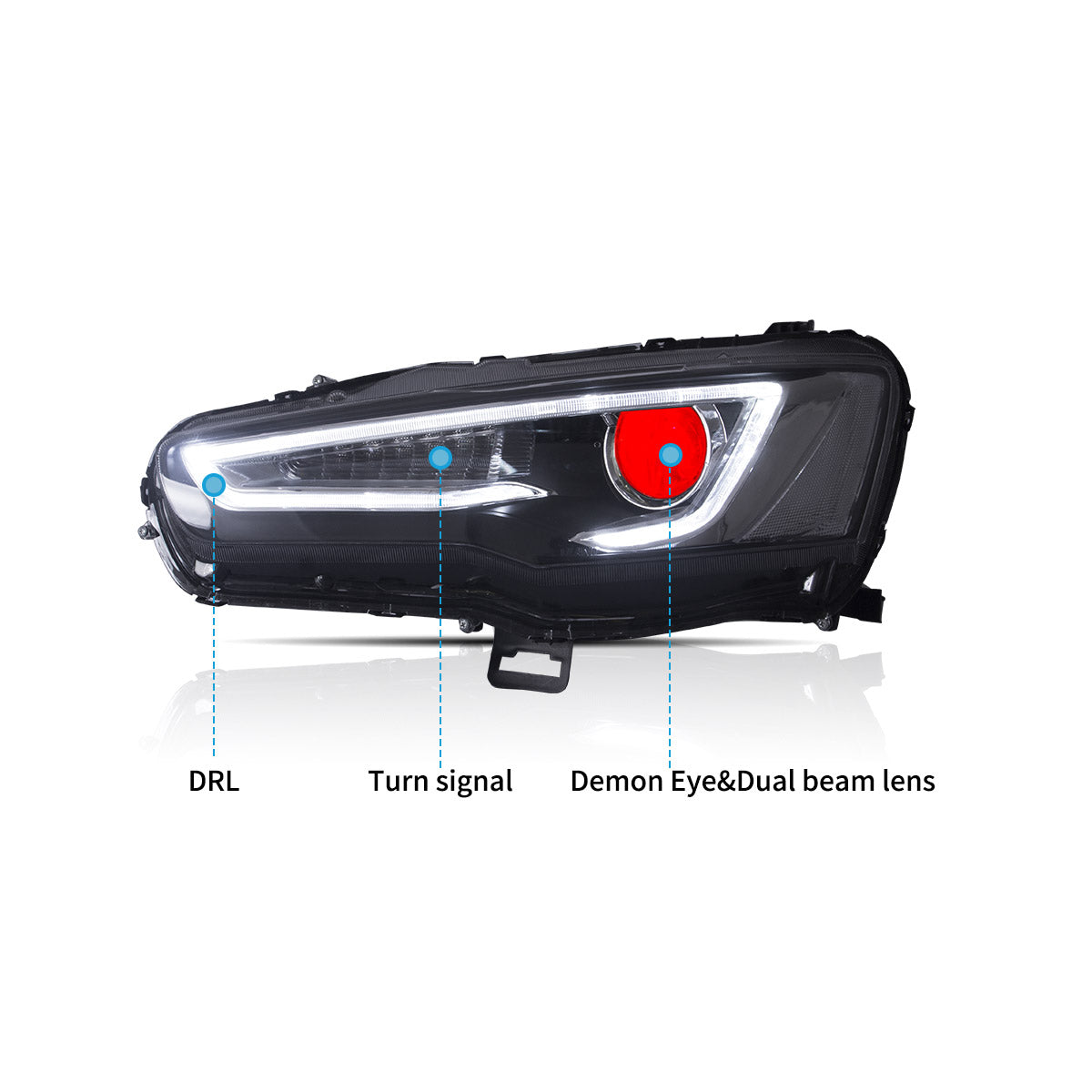 LED Headlights Audi Style for Mitsubishi Lancer & EVO X 2008–2017