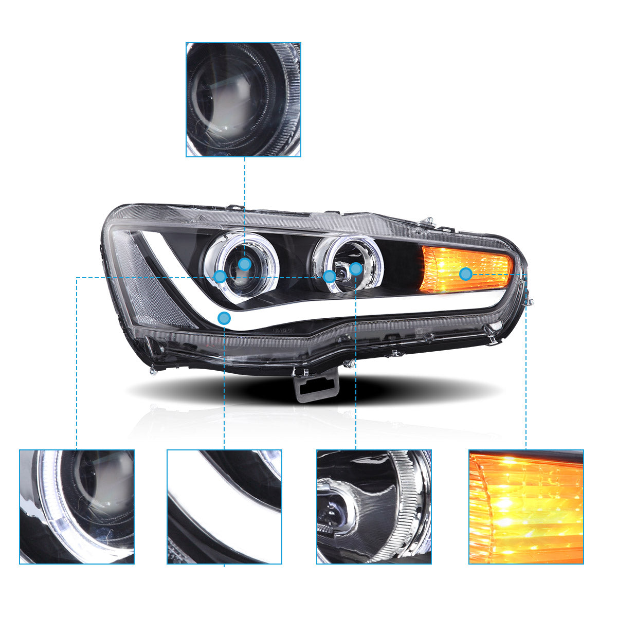 LED Headlights for Mitsubishi Lancer / EVO X 2008–2017