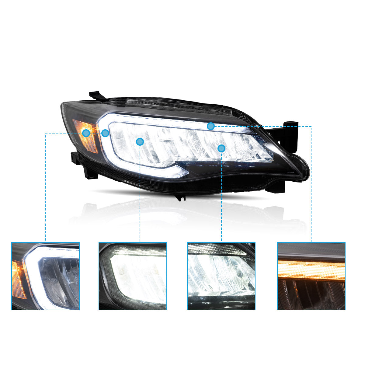 LED Headlights for Subaru Impreza WRX 2008–2014