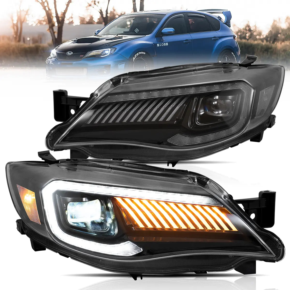 Australia LED Headlights for Subaru Impreza WRX 2008–2014