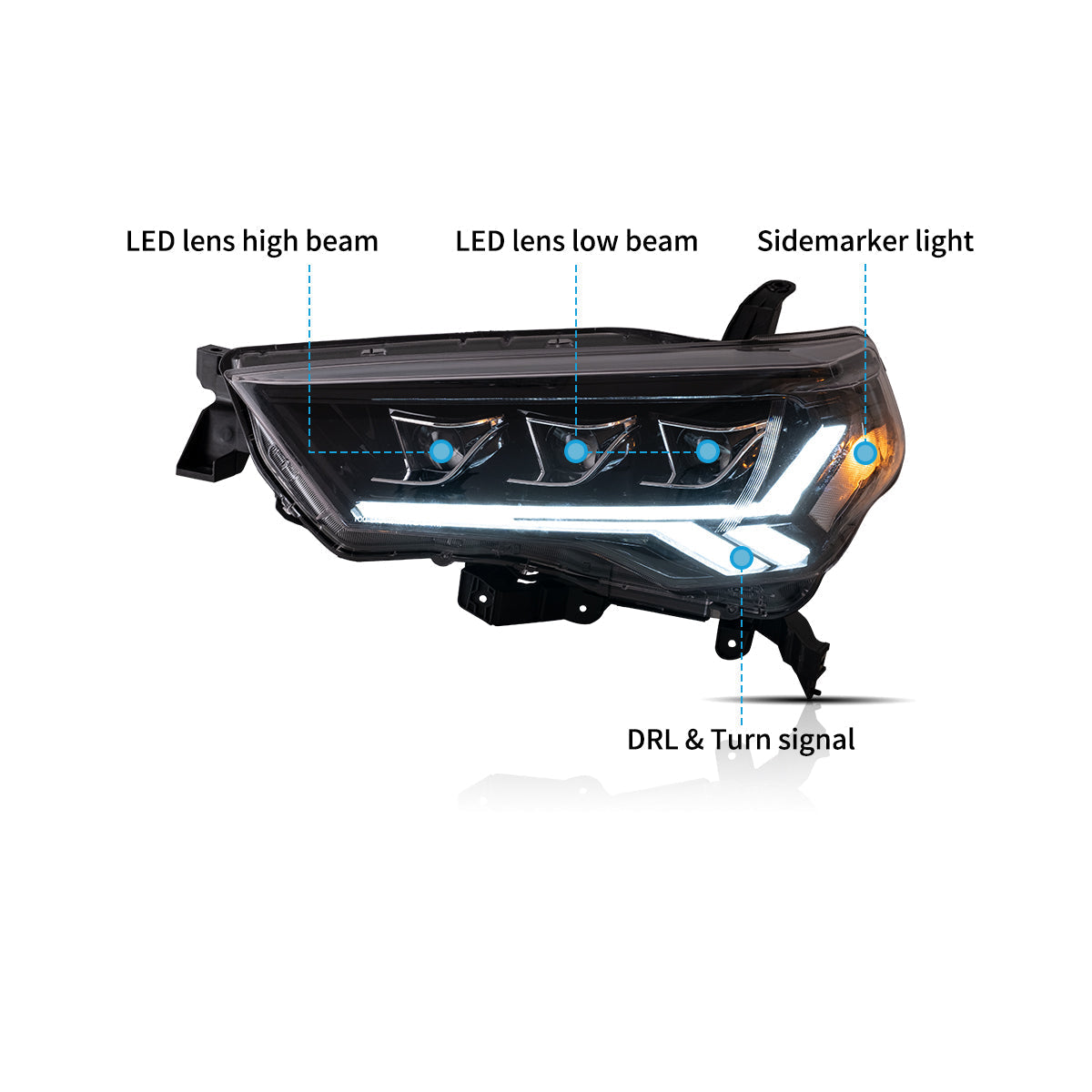 LED Projector Headlights for Toyota 4Runner 2014–2024