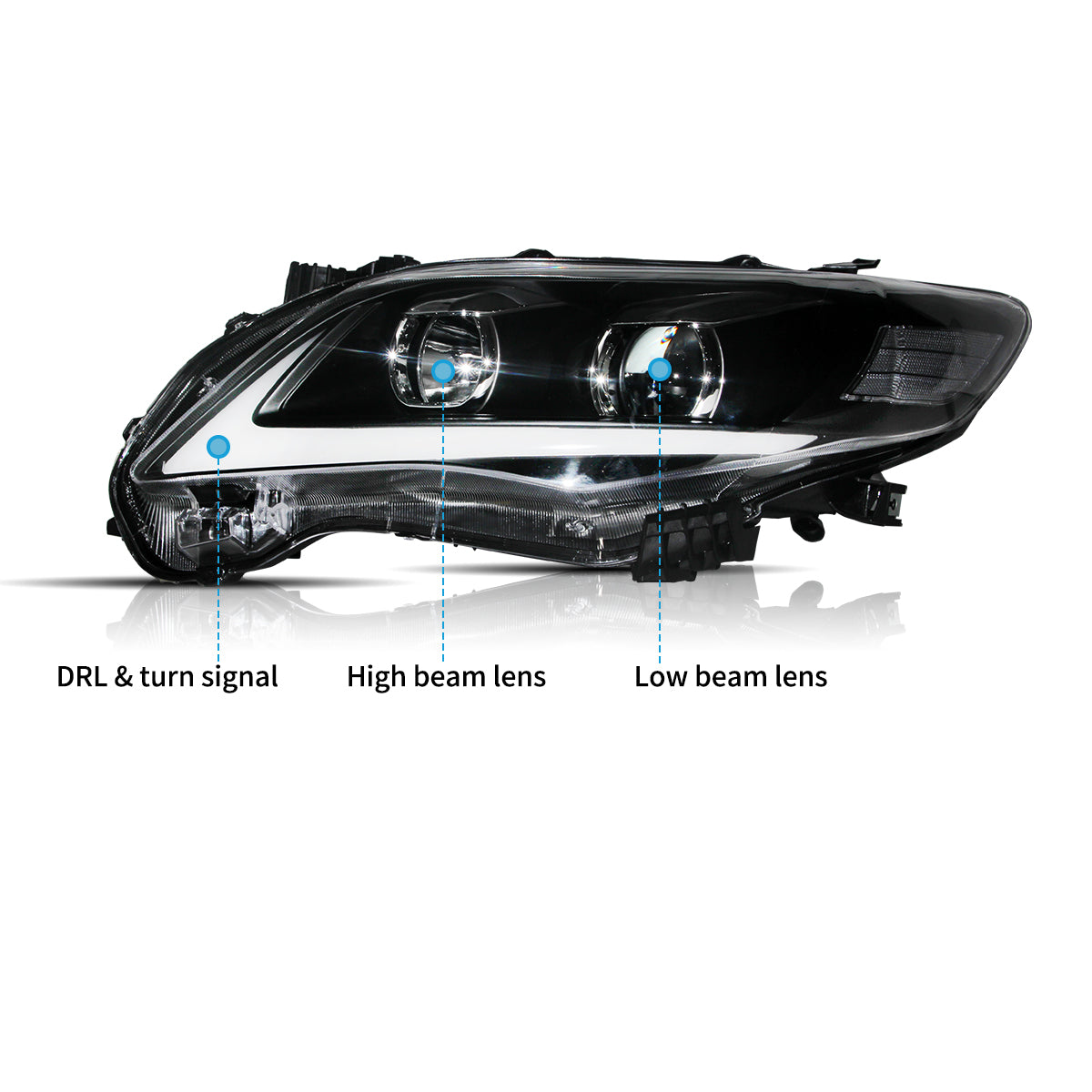 LED Headlights for Toyota Corolla(E140/E150) 2011–2013