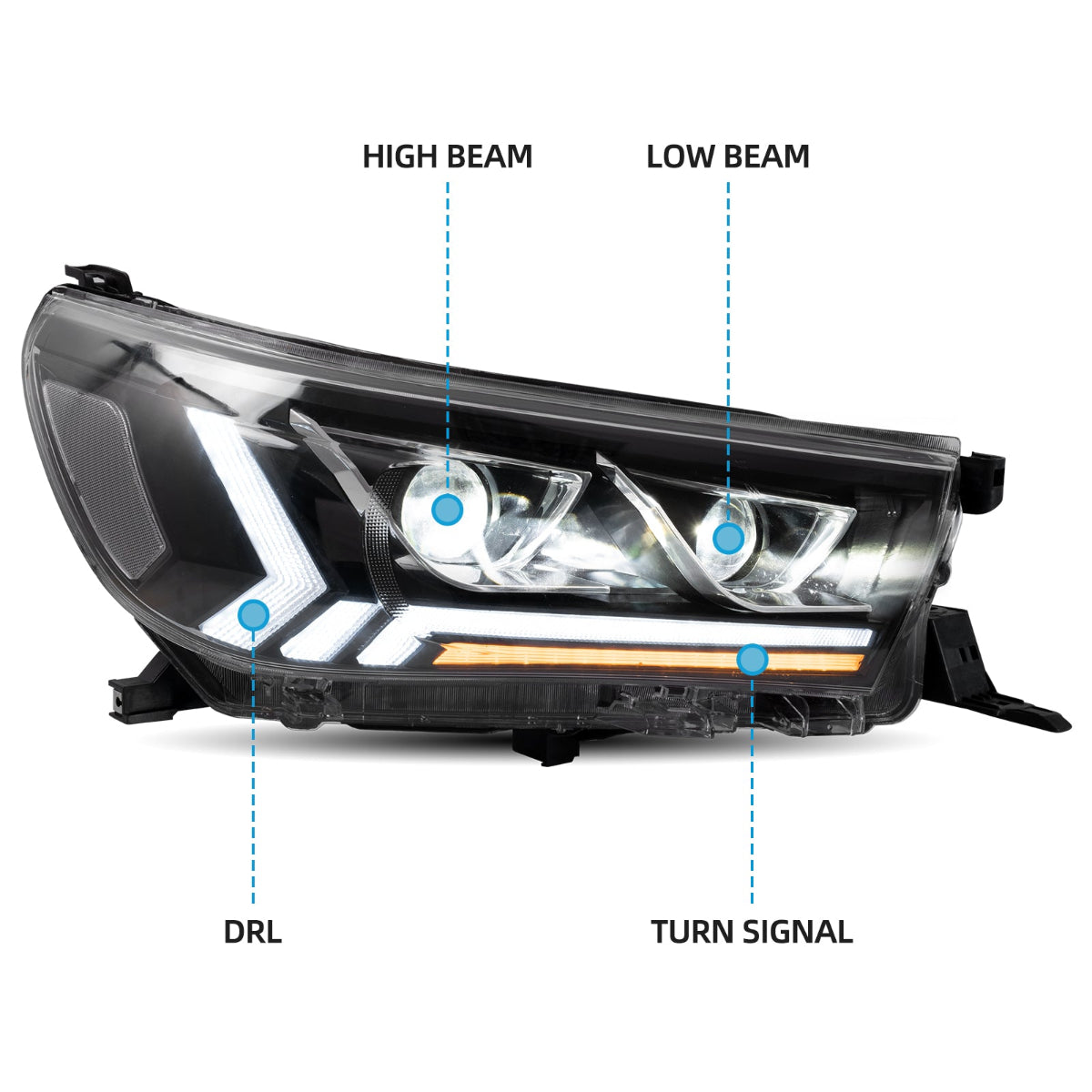 LED Headlights for Toyota Hilux N80 2015–2020