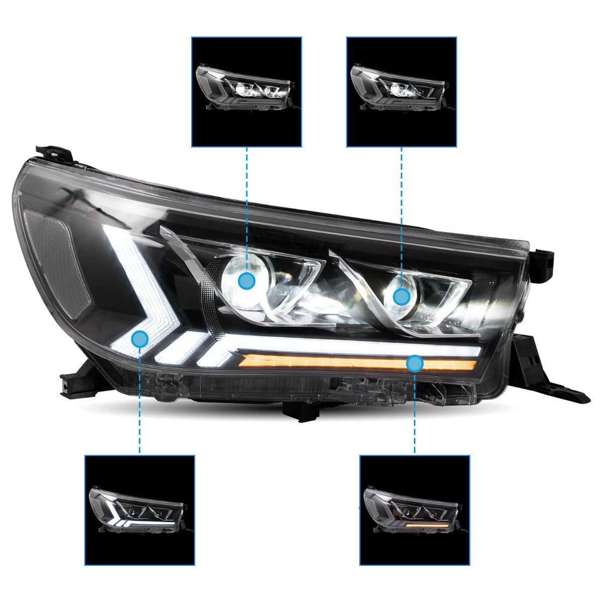 LED Headlights for Toyota Hilux N80 2015–2020