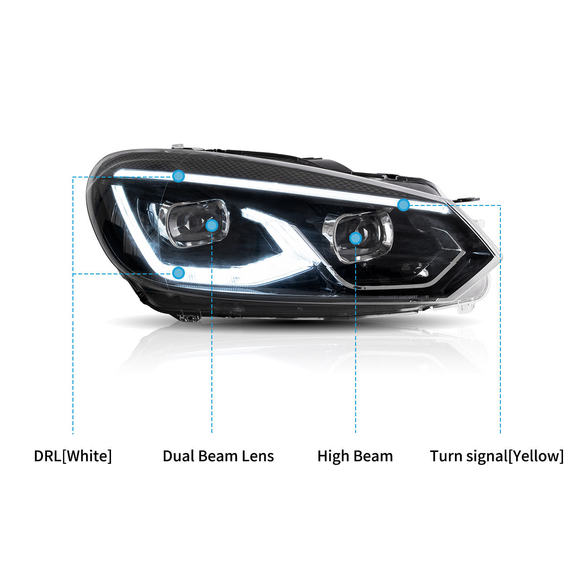 LED Headlights for Volkswagen Golf 6 MK6 2009–2014